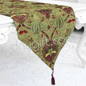 40x180 Turkish Luxury Patterned Green Runner 1893