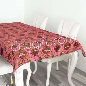 140x200 Turkish Kilim Table Cloth Pink 1893