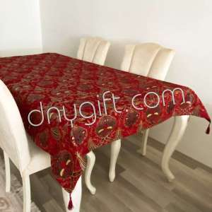 140x200 Turkish Kilim Table Cloth Claret Red 1893