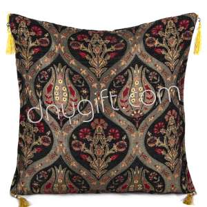 45x45 Black Turkish Cushion Cover 2226