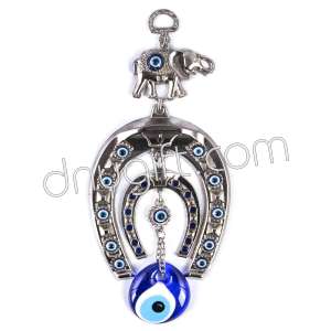 Double Horse Shoe Turkish Evil Eyes Beaded Wall Hanging Ornament