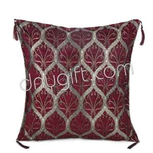 45x45 Peacock Desing Burgundy Turkish Cushion Cover