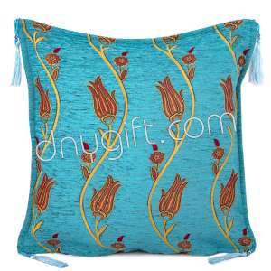 45x45 Tile Desing Turquoise Turkish Cushion Cover