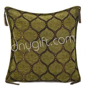 45x45 Peacock Desing Green Turkish Cushion Cover