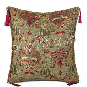 45x45 Open Green Turkish Cushion Cover