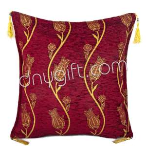 45x45 Tile Desing Red Turkish Cushion Cover