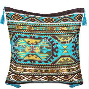 45x45 Turquoise Turkish Cushion Cover