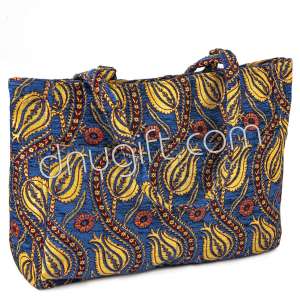 Double Pocketed Turkish Beach Bag Blue At0130