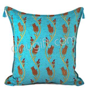 70x70 Tile Desing Turquoise Turkish Cushion Cover