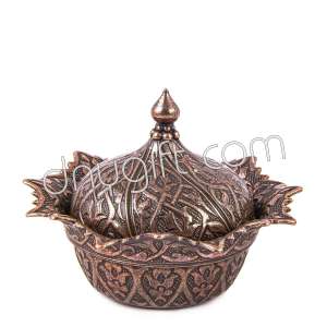 Sugar Bowl With Turkish-Ottoman Patterns-Copper Color