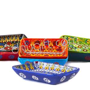 Lace Ceramic Turkish Rectangle Bowl 17 cm