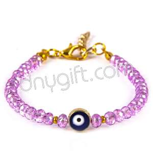 Purple Crystal Turkish Bracelet Withe Evil Eye
