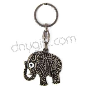 Metal Antique Elephant Keychain