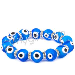 12 MM Blue Evil Eye Bracelet