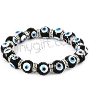 10 MM Black Evil Eye Bracelet