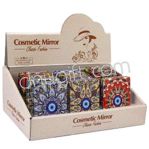 Square Travel Makeup Mirror Evil Eye Design