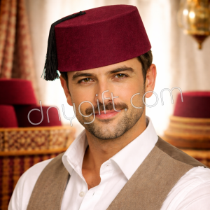 Tasseled Fez In Claret Red