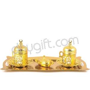 Turkish Coffee Set of Two Gold Colored 