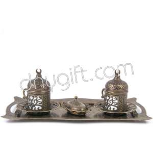 Turkish Coffee Set of Two Copper Colored 
