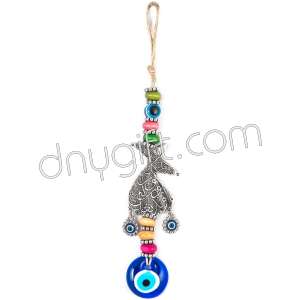 Metal Whirling Dervish Turkish Evil Eyes Beaded Wall Hanging Ornament
