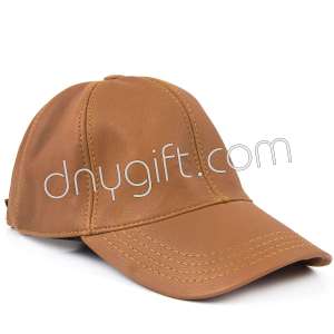Visor Genuine Leather Hat Open Brown