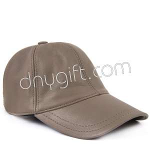 Visor Genuine Leather Hat Mink Color