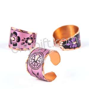 Turkish Patterned Copper Ring In Lilac 