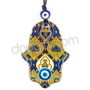Turkish Glass Evil Eye Hamsa Shaped Ornament