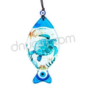 Fish Shape Turkish Glass Evil Eye Ornament