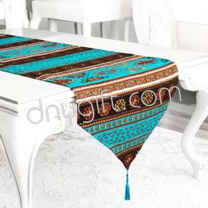 40x180 Turkish Patterned Turquoise Runner 