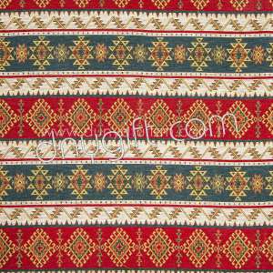 Kilim Patterned Green-Red Fabric