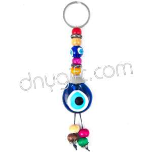 Colorfull Wooden Evil Eye Key Chain