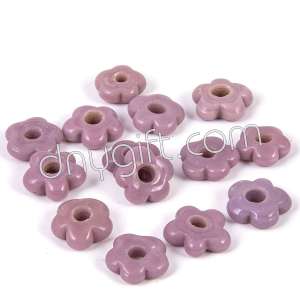 Hand Made Flower Shaped Glass Bead Lilac Color
