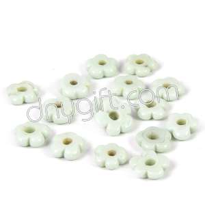 Hand Made Flower Shaped Glass Bead White Color