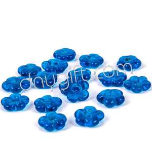Hand Made Flower Shaped Glass Bead Blue Color