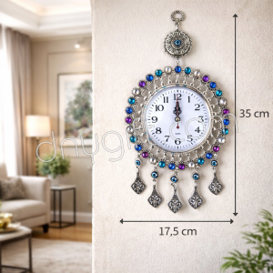 Metal Saat Renkli Duvar Süsü