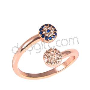 Zirkon Kaplama Yüzük Bakır Rengi