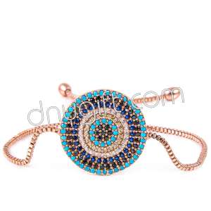 Zircon Beaded Bronze Bracelet