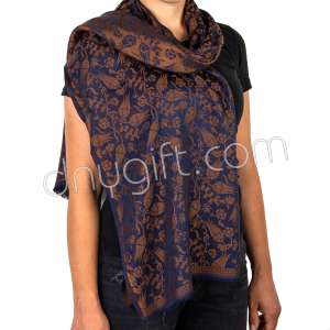 Authentic Turkish Ceramic Tulip Patterned Tapestry Shawl