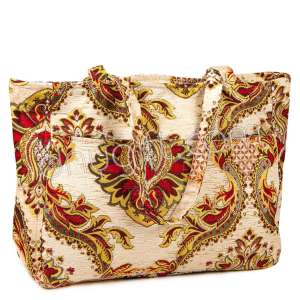 Çift Cepli Plaj Çantası Tac Krem