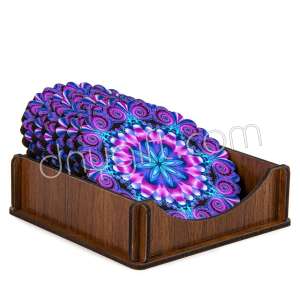 Ahşap Kutulu Bardak Altı Set