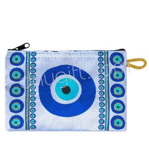 Nazar Boncuğu Desenli Dokuma Cüzdan