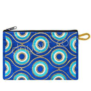 Nazar Boncuğu Desenli Dokuma Cüzdan