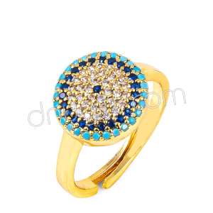 Zirkon Taşlı Nazarlı Yüzük