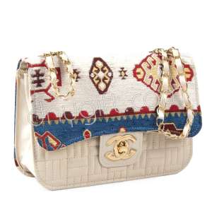 Nakkash Kilim Desen Zincirli Kol Çantası Orta