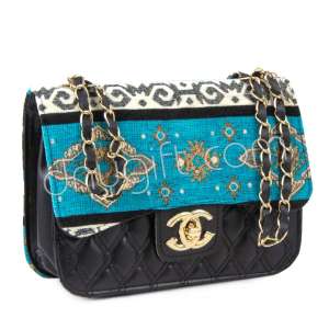 Nakkash Kilim Desen Zincirli Kol Çantası Orta