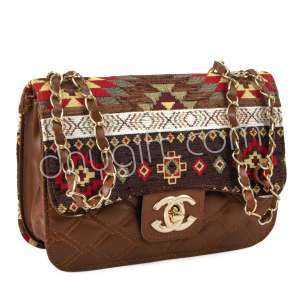 Nakkash Kilim Desen Zincirli Kol Çantası Orta