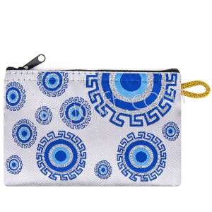 Nazar Boncuğu Desenli Dokuma Cüzdan