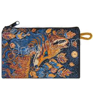 Kurt Desenli Dokuma Cüzdan