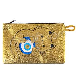 Kedi Desenli Dokuma Cüzdan
